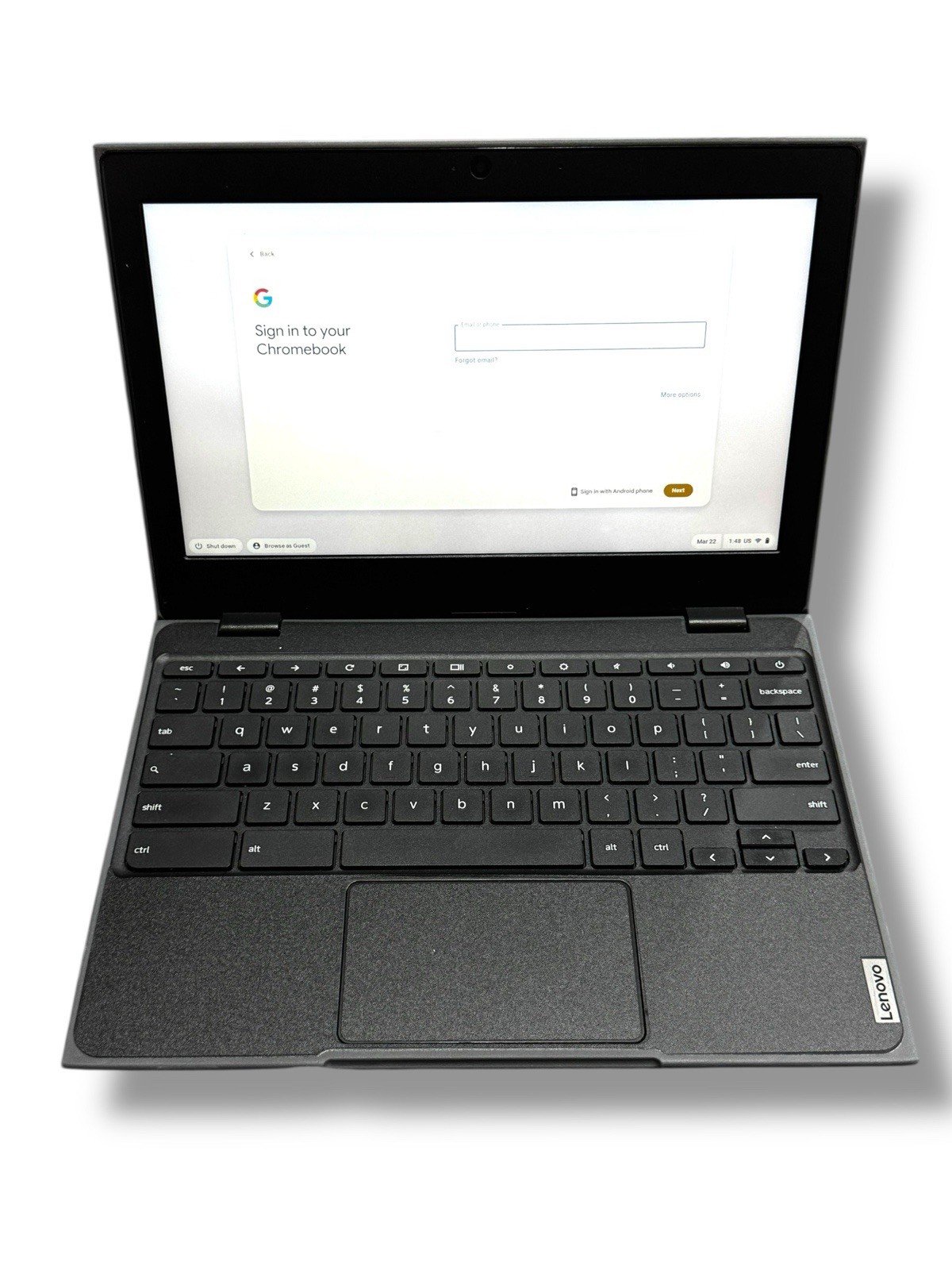 Lenovo 100e Chromebook 2nd Gen 11.6” AMD A4 4GB 32GB Tested