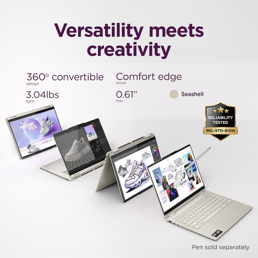 Lenovo Yoga 7 2n1 14″ 2K OLED Touch Ryzen AI 7 350 5GHz 16GB RAM 1TB SSD Sealed