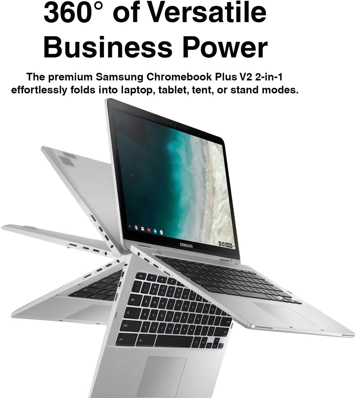 REN-Samsung Chromebook Plus V2 XE521QAB-M02US Light Titan 2-in-1 Laptop(Grade A)