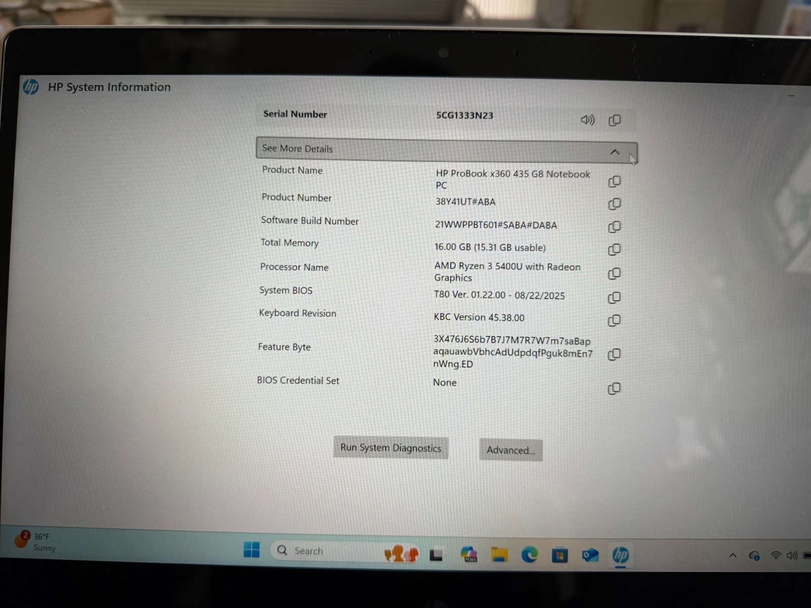 HP ProBook x360 435 G8 13.3” FHD Touch AMD Ryzen 3 PRO 5400U 16GB 512GB SSD W11P