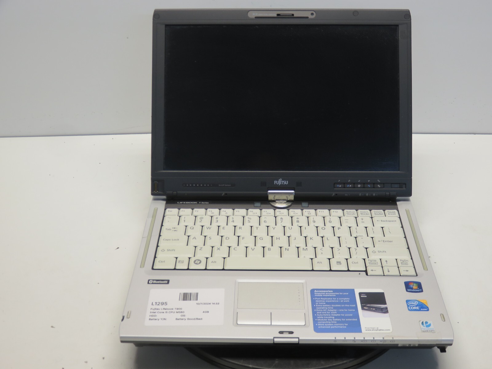 Fujitsu Lifebook T900 Intel Core i5 CPU M560 2.67GHz 4GB NO HDD No Batt
