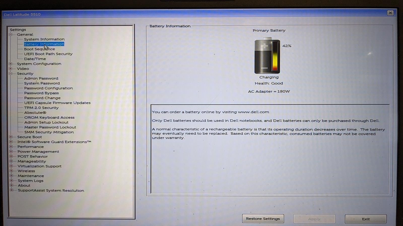 DELL LATITUDE 5510 i5-10310U @ 1.70GHz, 8GB RAM, NO HDD/OS
