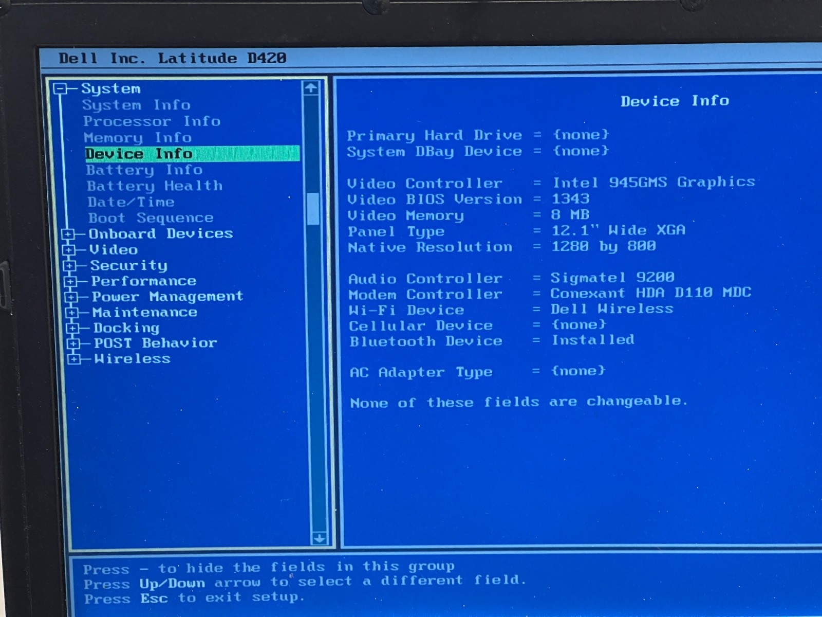 DELL LATITUDE D420 INTEL CORE DUO 1.2GHz 1.5GB RAM – No HDD – Battery Good