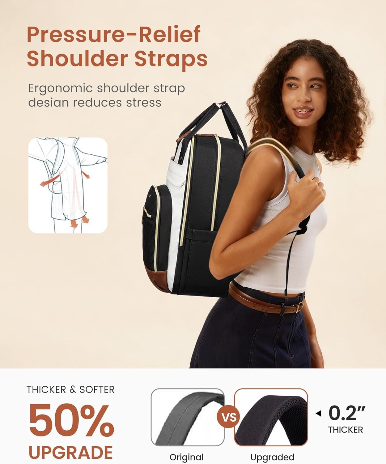 15.6 inch Waterproof Work Travel Backpack Computer Laptop Bag for Women & Men