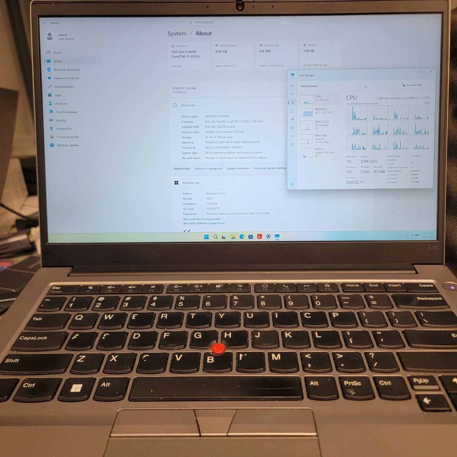 Lenovo ThinkPad E14 Gen 4 14″ FHD i5-1235U 8GB RAM 256GB NVME WIN11 PRO