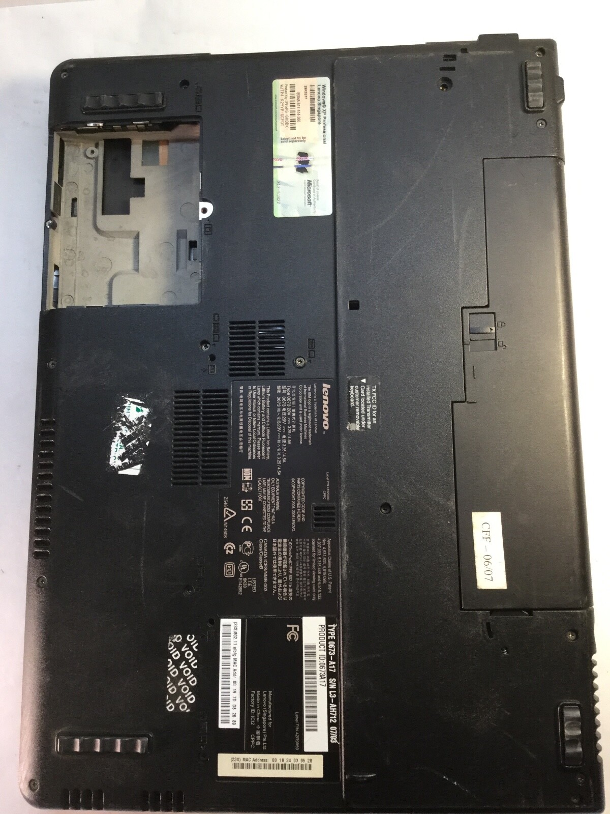 Lenovo ThinkPad Z61e 15″ Laptop Intel Core T1300 1.66GHz – BOOTS/BIOS LOCKED- MZ