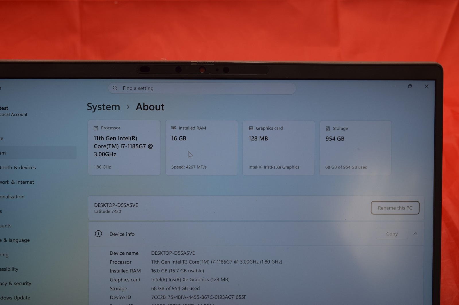 Latitude 7420 i7-1185G7 – 16GB RAM -1TB NVMe – Win 11 Pro – Works Great Clean