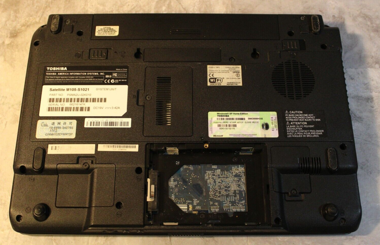 Toshiba Satellite M105 For Parts Bios No HDD 512MB Ram Celeron M 410@1.46GHz CPU