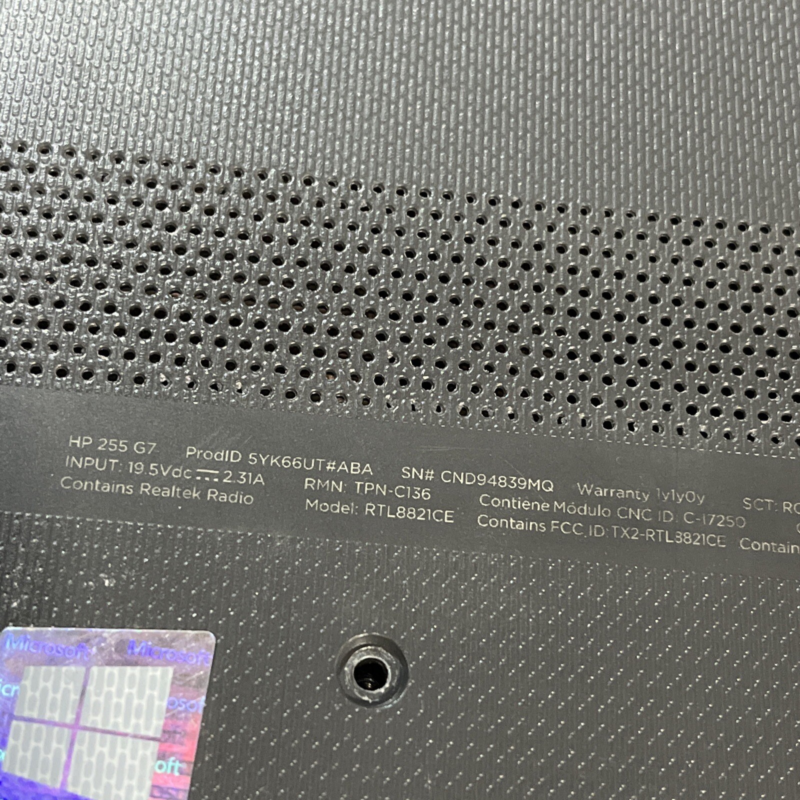 HP 255 G7 NOTEBOOK AMD A6-9225 RADEON 8GB RAM NO HD *