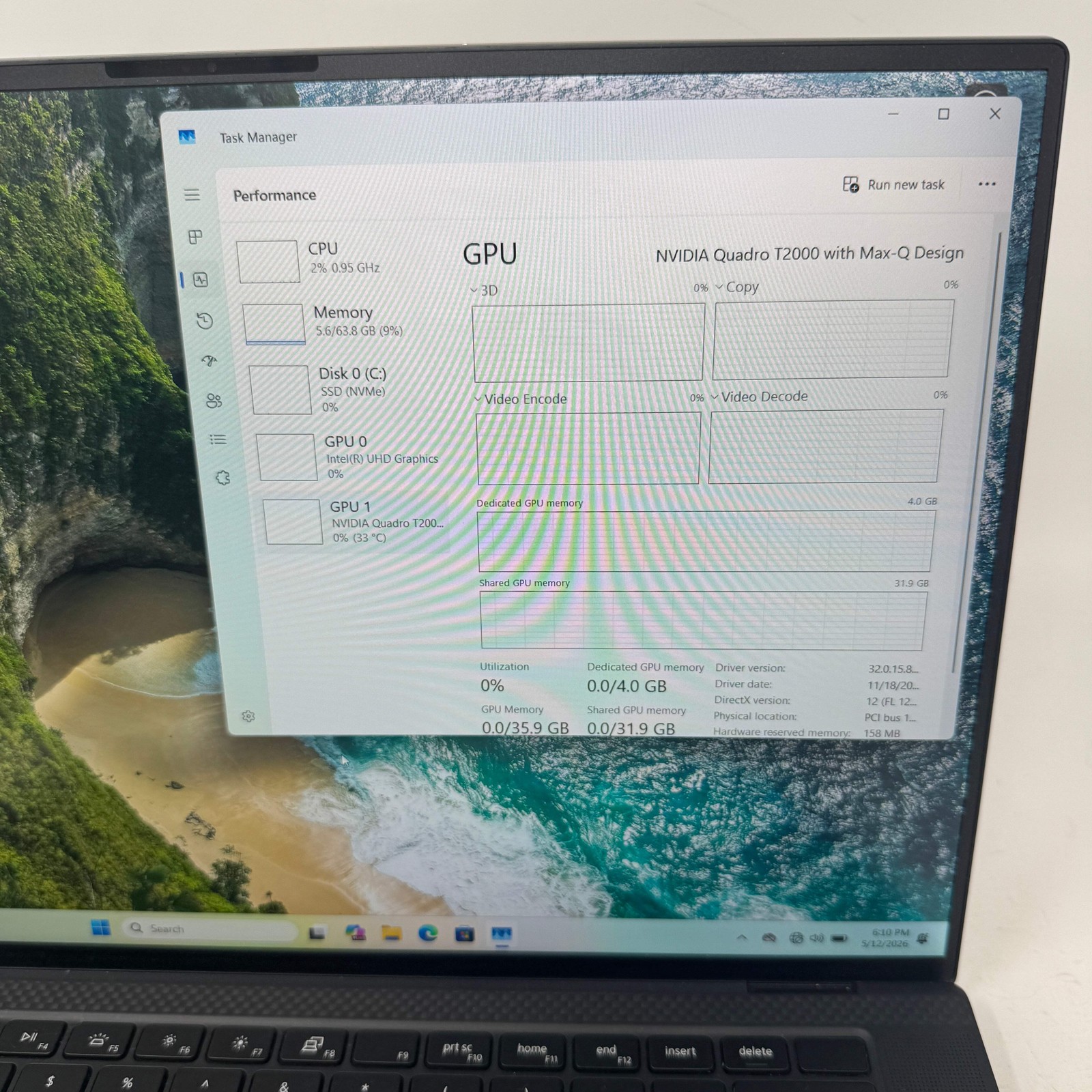 Dell Precision 5500 15.6″ i9-10885H 2.4GHz 64GB RAM 2TB SSD Quadro T2000 Max-Q