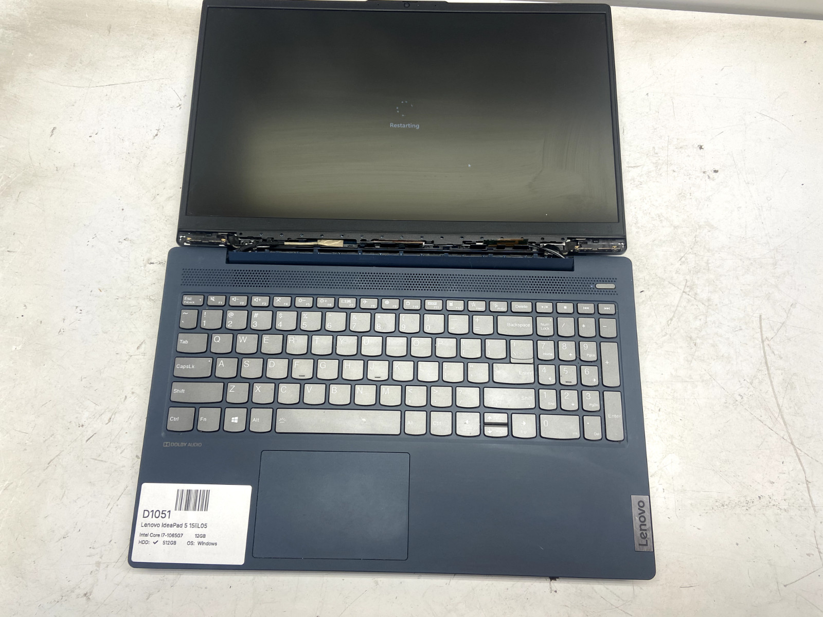 Lenovo IdeaPad 5 15iiL05 Intel Core i7-1065G7 1.3GHz 12GB 512GB SSD WIN 11 READ