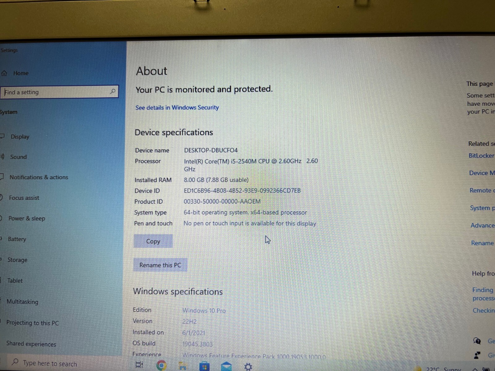 Dell Precision M4600 / 15.6in / i5-2540m / 8gb / 180GB SSD / Quadro 1000M / W10P