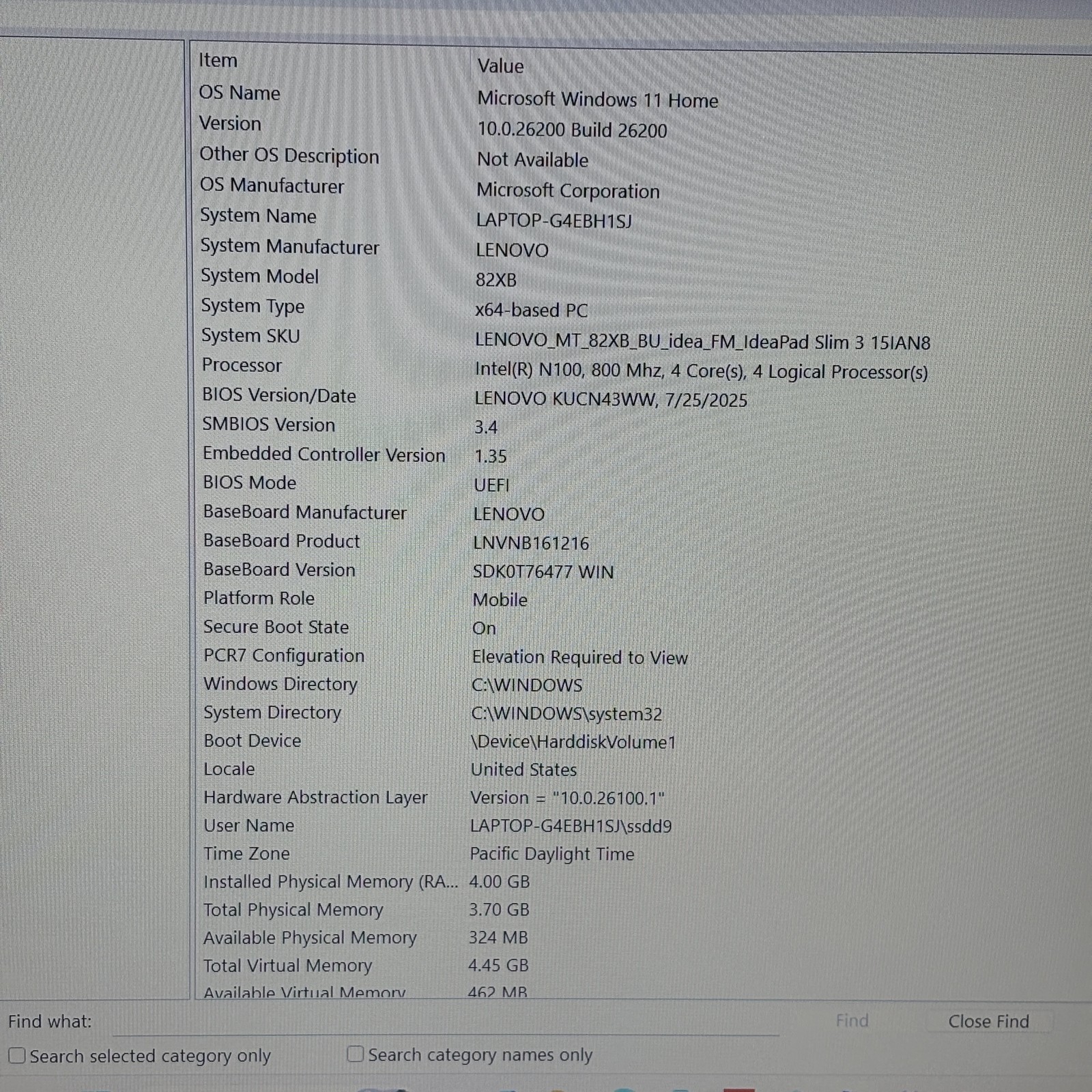 Lenovo IDEAPAD Slim 3i 15IAN8 82XB Intel N100 .8GHz 4GB RAM 128GB SSD 15.6″ W11