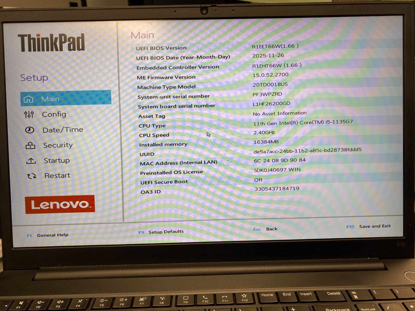 Lenovo ThinkPad E15 Gen 2 15.6″ i5-1135G7 16GB DDR4 256GB M.2 Win11H w/AC – Feet