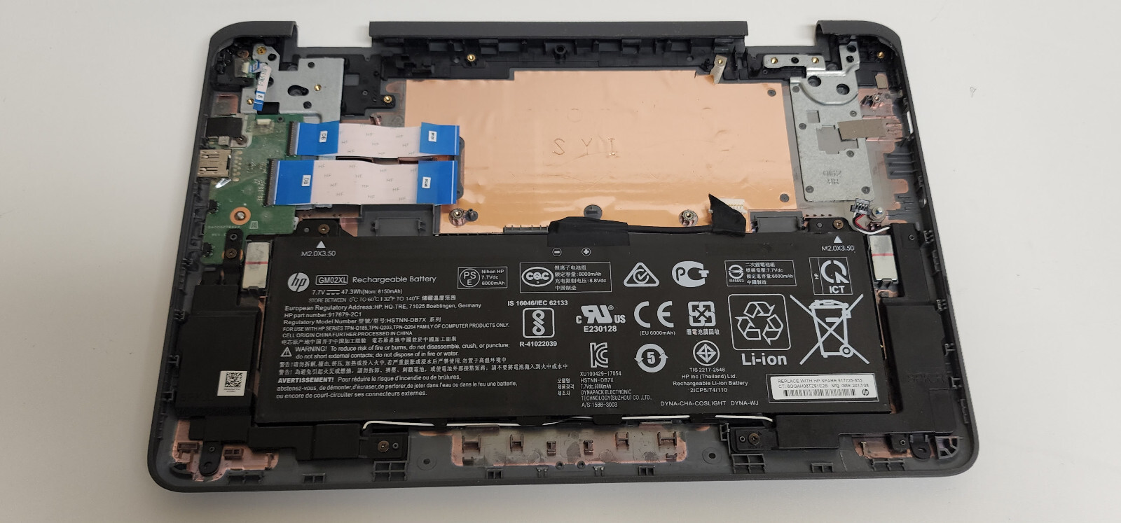 HP Chromebook X360 11 G1 EE Full Palmrest Assembly with Battery | Power Jack