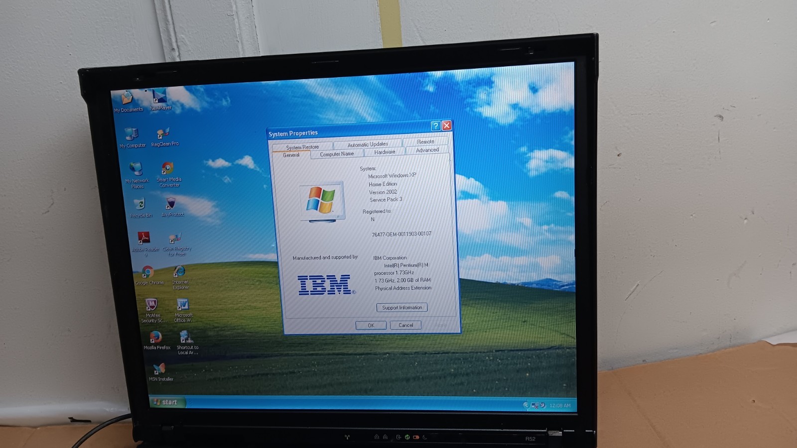 Retro Loaded IBM Thinkpad R52 Gaming Laptop 1.73 GHz 2 GB Ram Windows XP Hme SP3