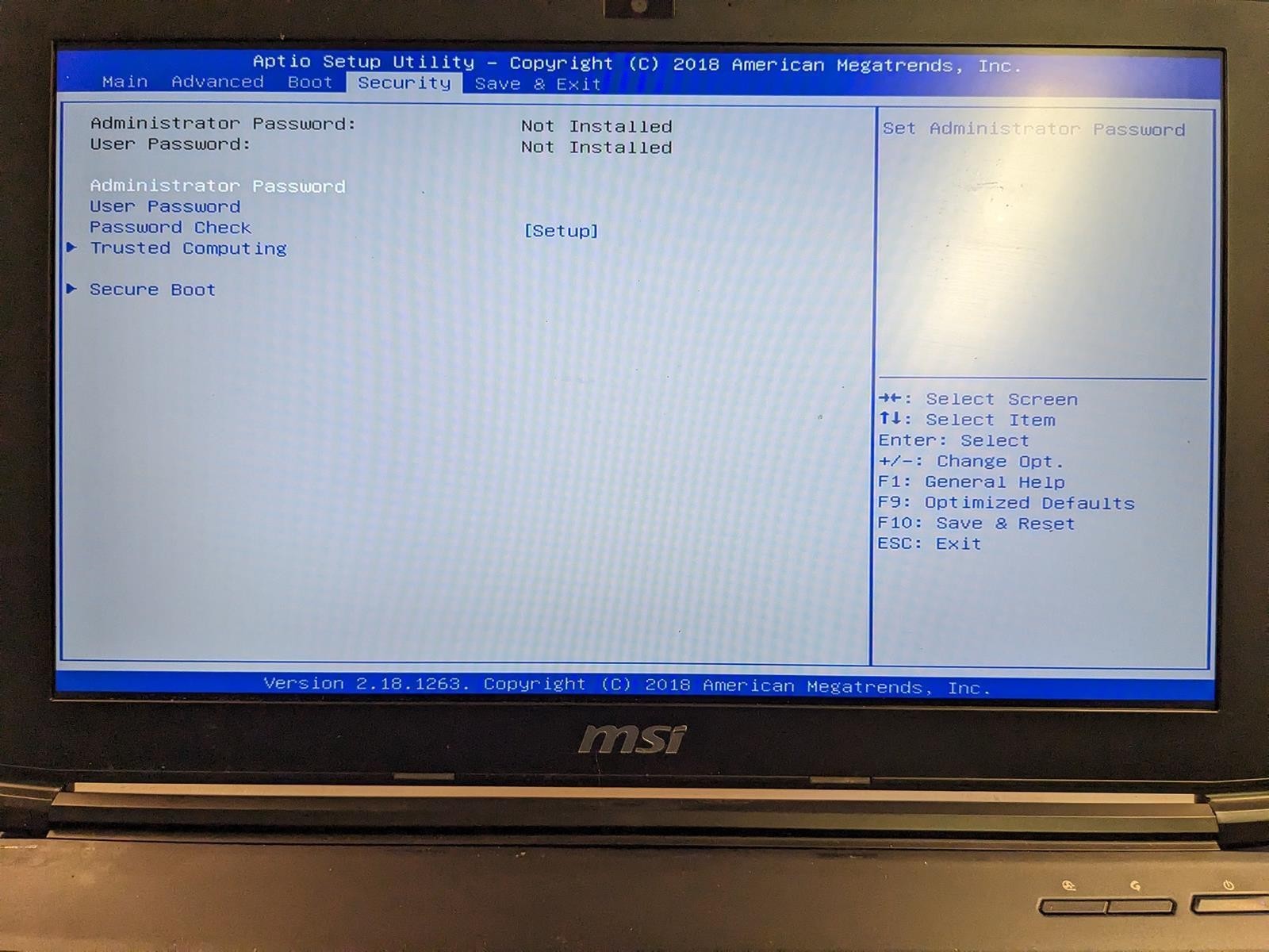 MSI MS-16J9 I5-7300HQ @ 2.50GHz, 16GB RAM, NO HDD/OS