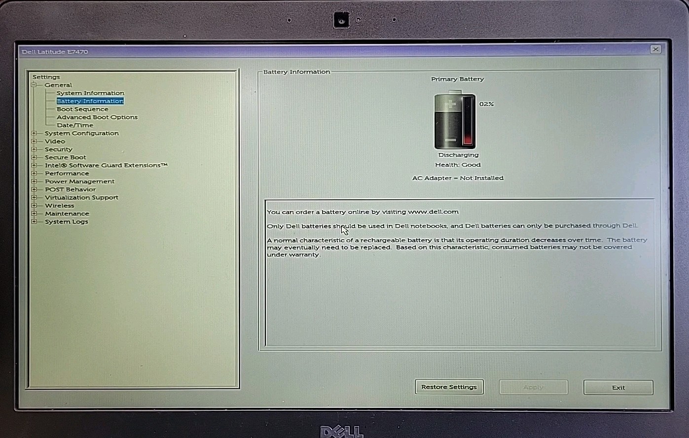 Dell Latitude E7470, Intel Core i5-6300U @ 2.4GHz, 8GB RAM, NO SSD, NO OS