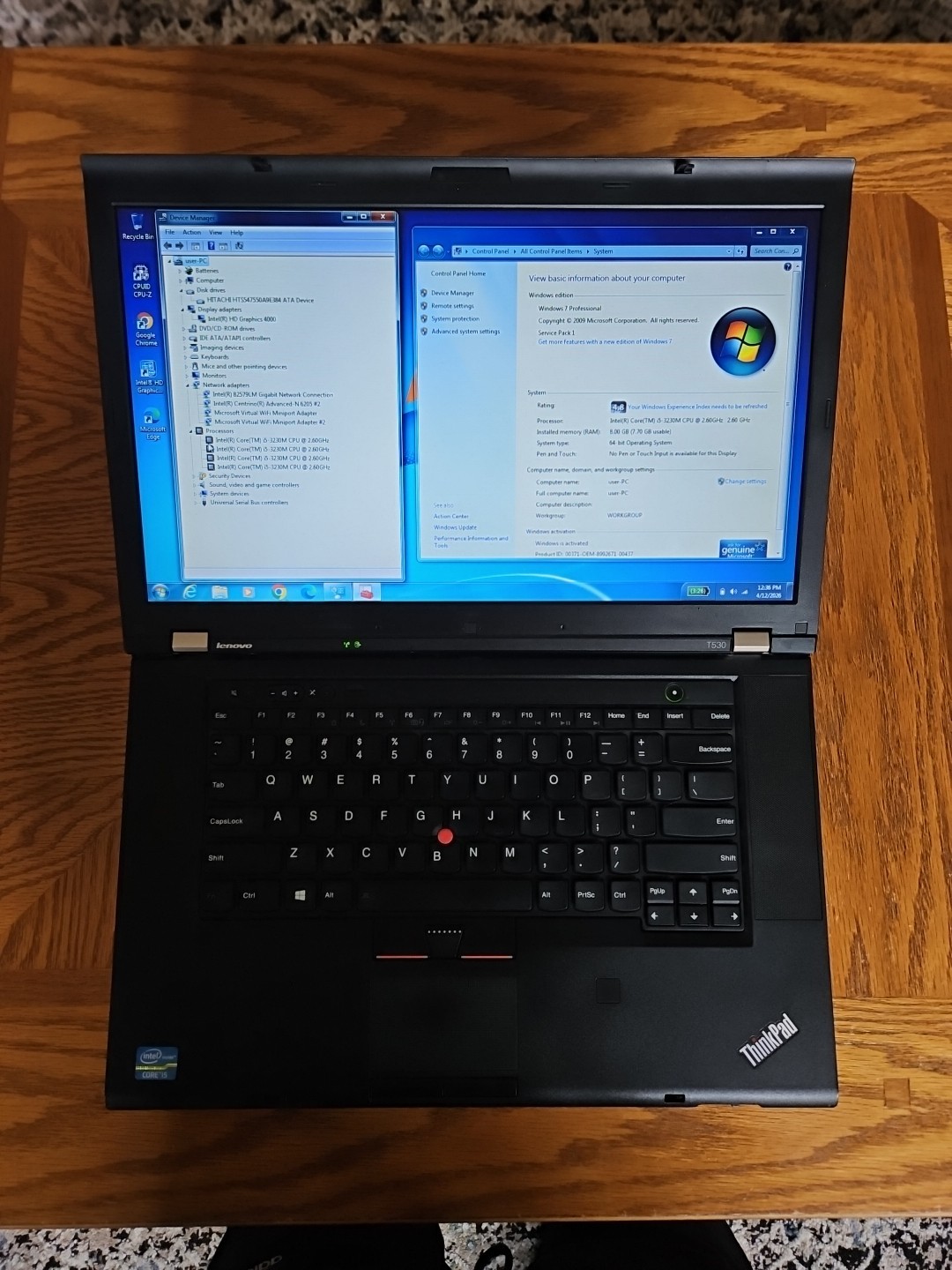 Lenovo ThinkPad T530 i5/16 GB Ram 500GB HDD. Windows 7 Pro. Ready to Use.