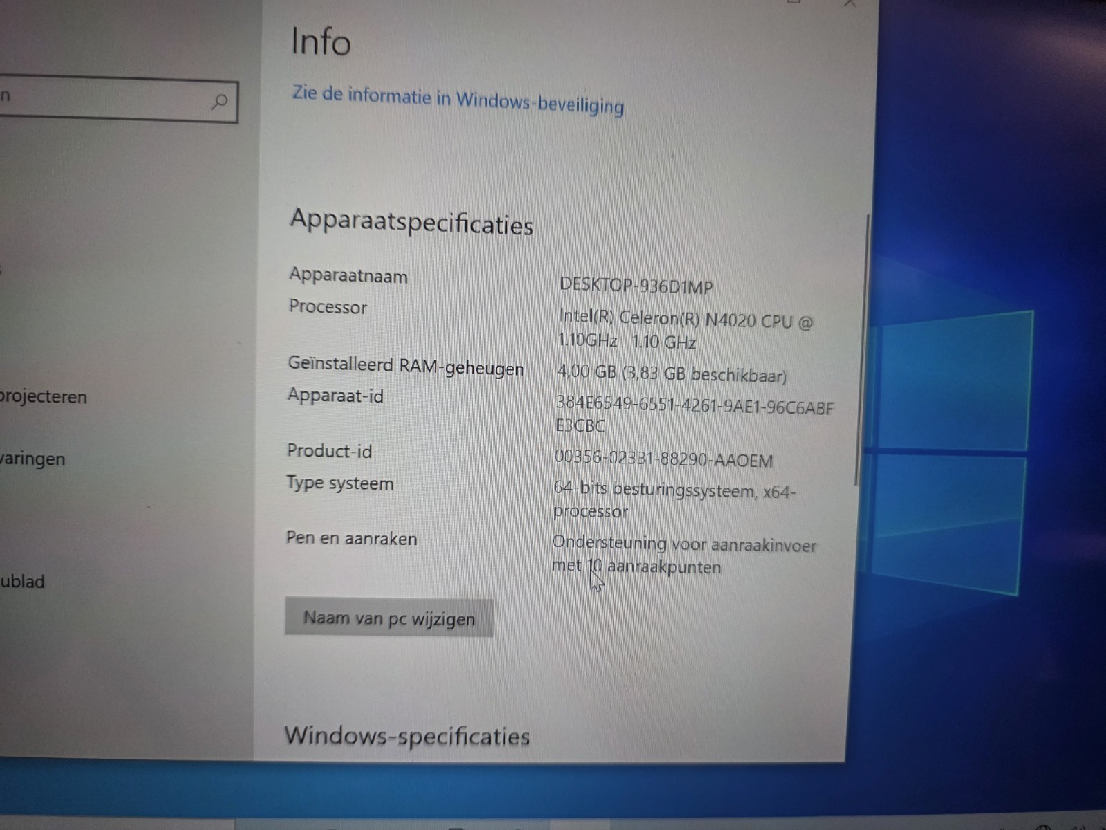 Medion E3221 MD62134 4GB 13″ 128GB SSD Azerty Win 10 S Mode Laptop Touch