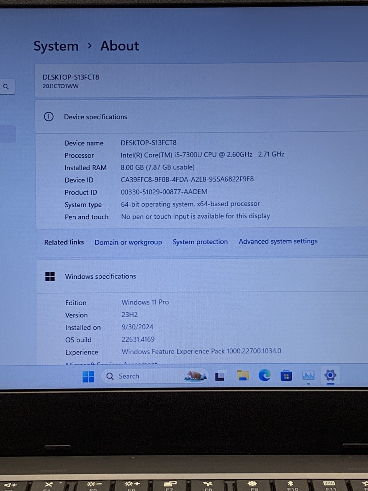 Lenovo ThinkPad 13 2nd Gen Core i5-7300U @ 2.60GHz 8GB RAM 256GB SSD Win 11 Pro