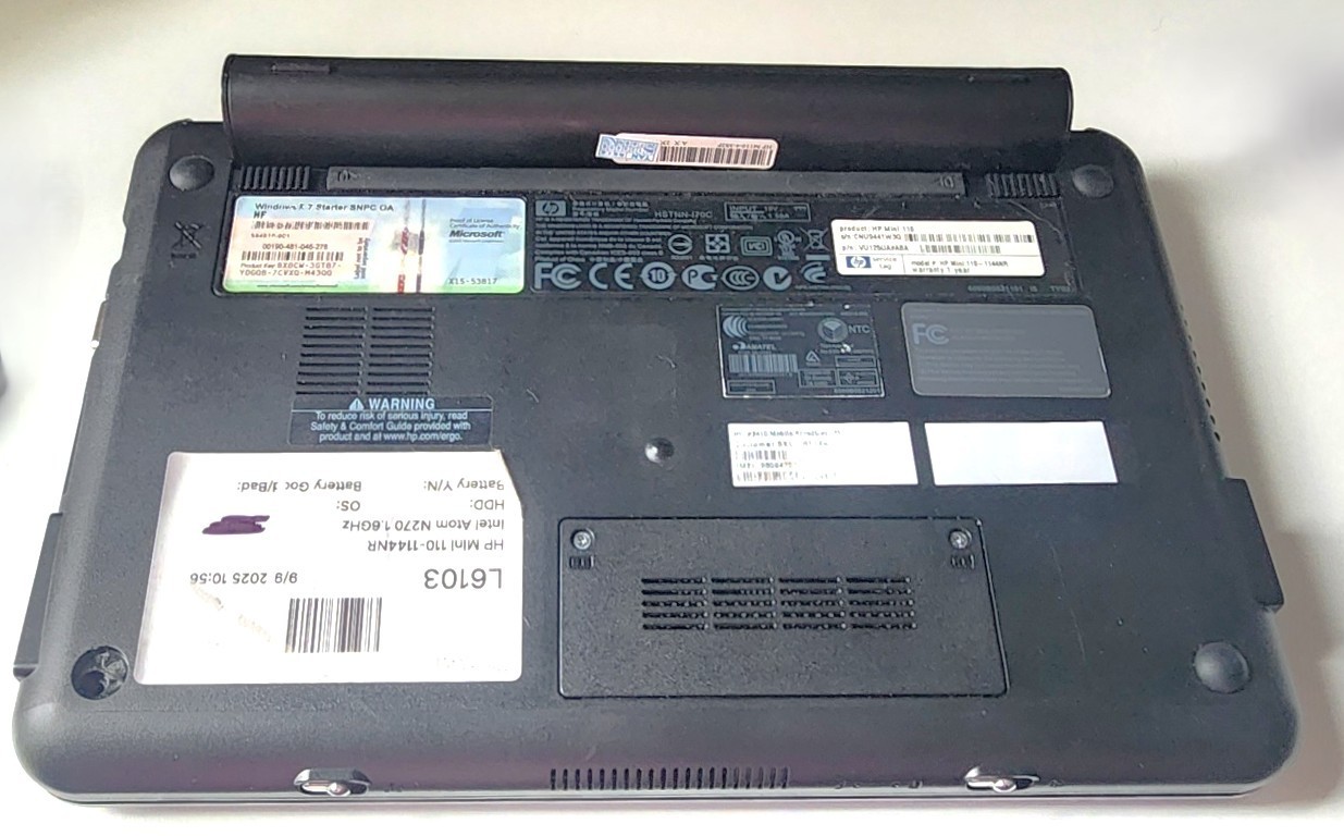 HP Mini 110-1144NR 10.1″ Laptop Netbook 250GB SSD 2GB RAM+Chrgr, Upgrades, Works