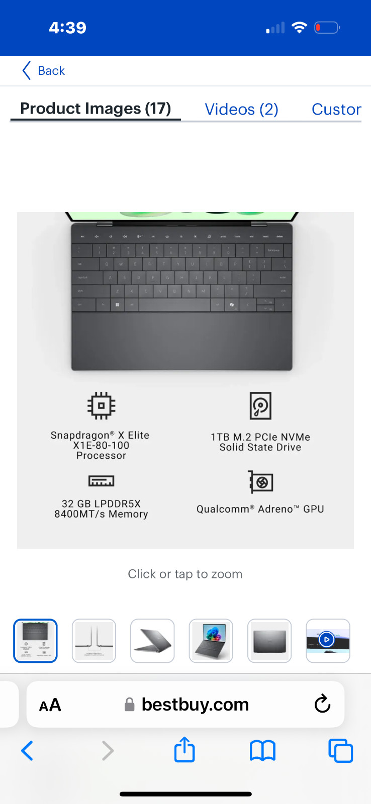 Dell – XPS 13 13.4″ OLED Touch Screen Laptop – Snapdragon X Elite Copilot+ PC w