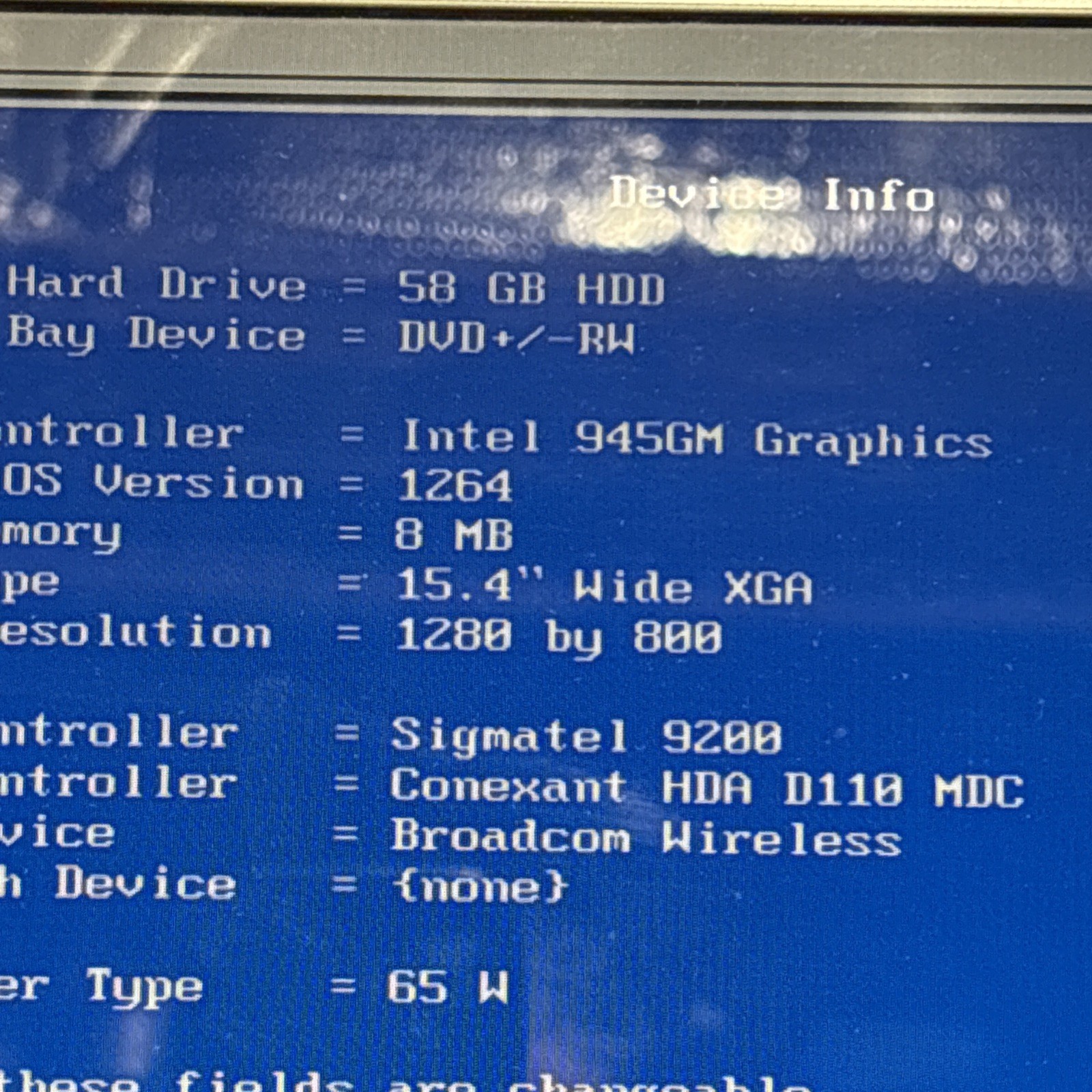 Dell Inspiron 6400 MM061 Intel Core Duo 06E8 1.66GHz 2 GB Ram No HDD READ