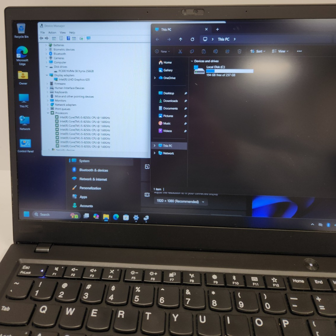 Lenovo ThinkPad X1 Carbon 6th Gen Core i5-8250U, 8GB RAM, 256GB NVME Win11 #0467