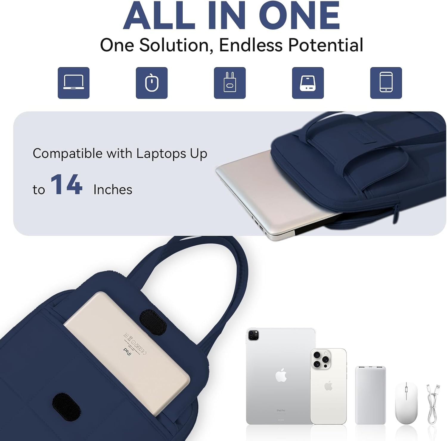 Puffy Laptop Sleeve for MacBook Pro/Air M4/M3/M2/M1 (2024-2019), iPad Pro/Air/Mi