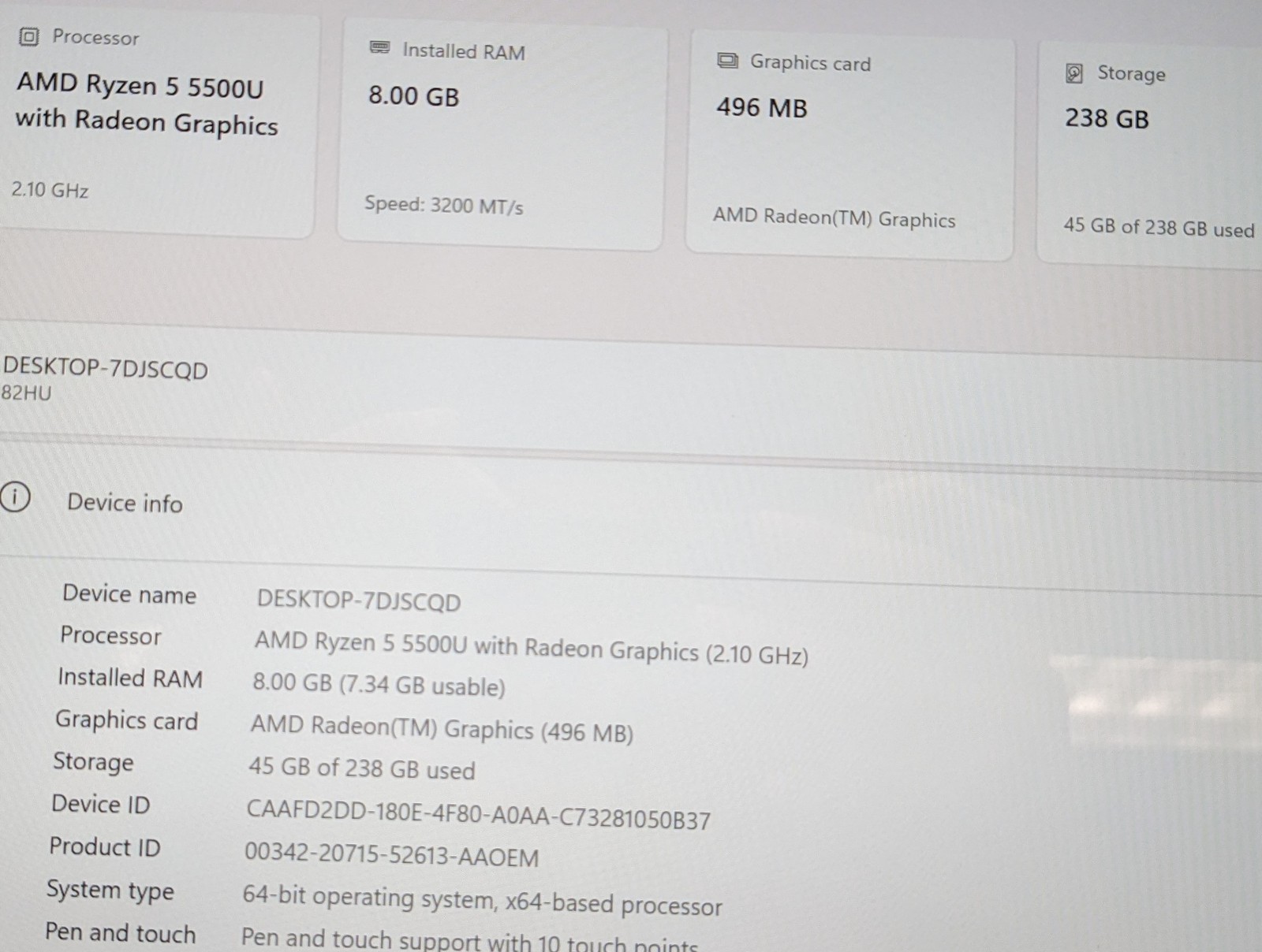 Lenovo Ideapad Flex 5 14ALC05 R5-5500U@2.1GHZ, 8GB, 256GB