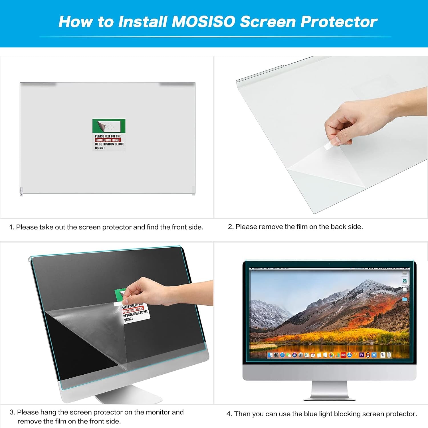 23-24 inch Computer Blue Light Blocking Screen Protector for 23,23.6,23.8,24 inc