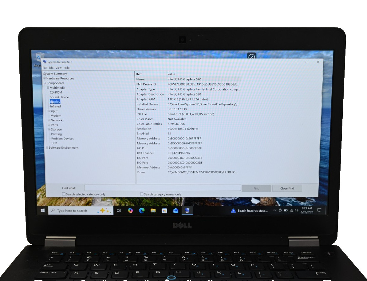 Dell Latitude E7470 i7-6600U 2.6GHz 16GB RAM 128GB SSD – Windows 10 Pro