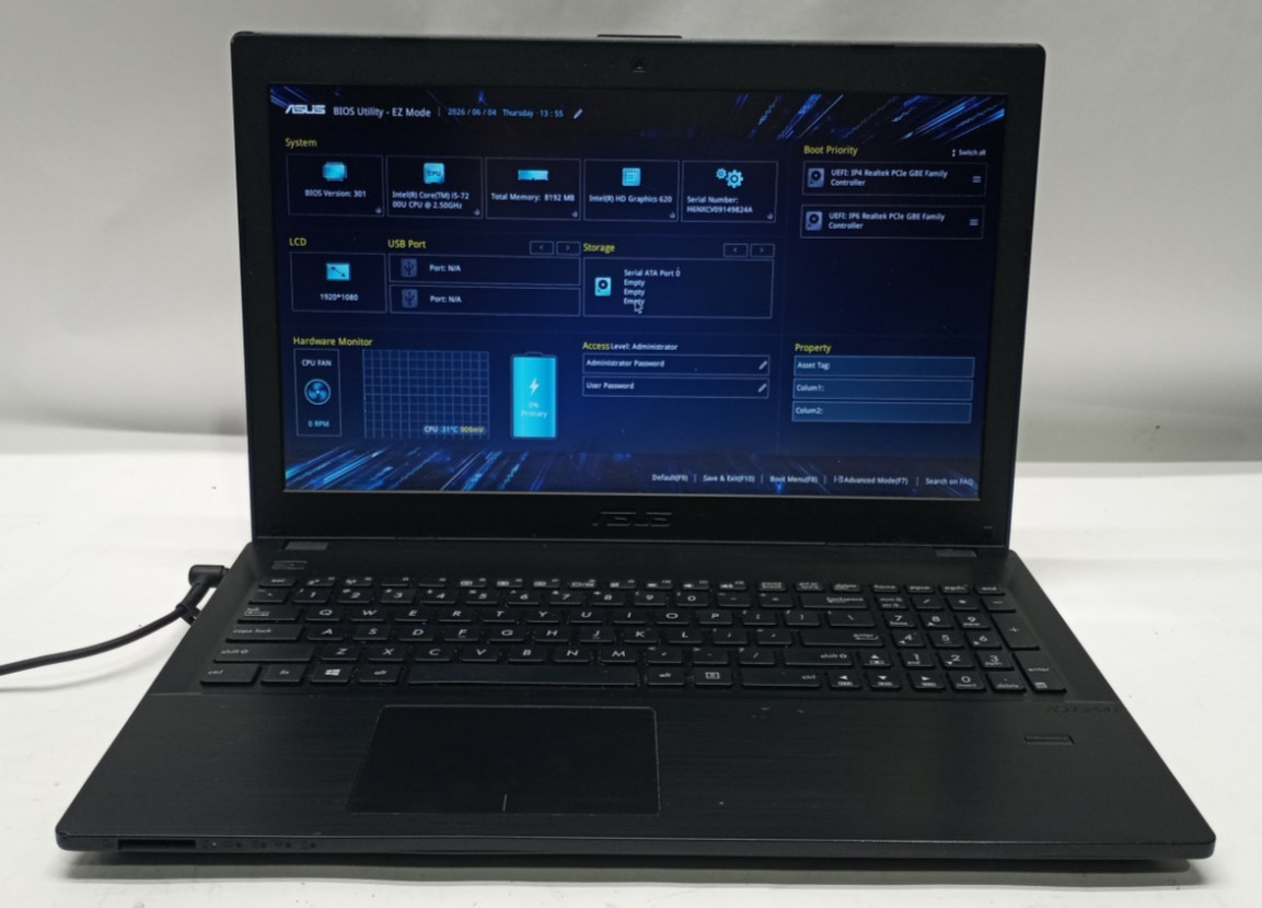 ASUS P2540U Laptop 15.6″FHD i5-7200U@2.50GHZ 8GB RAM NO HDD/OS NO BATTERY WH700*