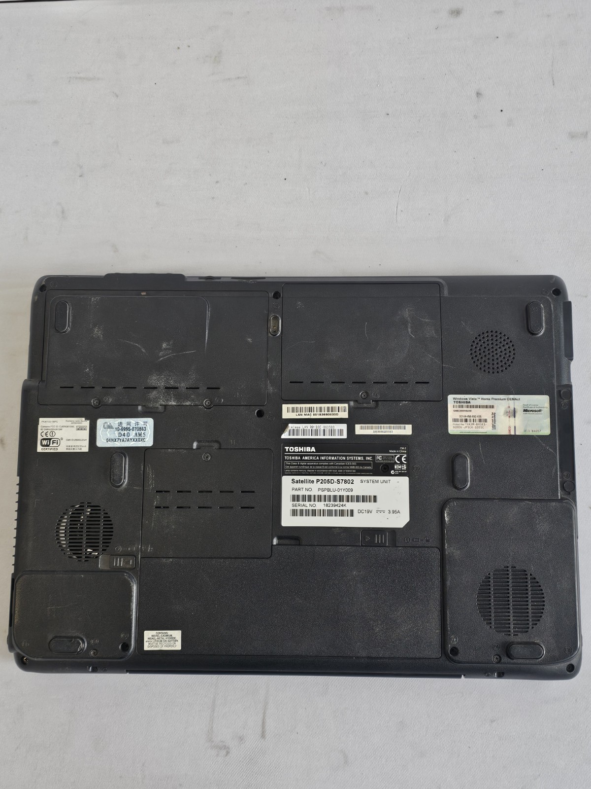 Toshiba Satellite P205D Laptop – AMD Turion 64 X2 – 2GB RAM – Parts/Repair READ