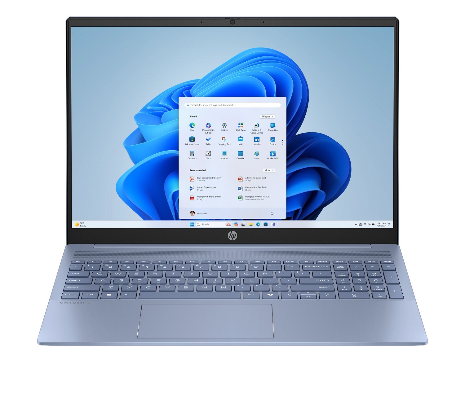 HP OmniBook 5 Touchscreen 16″ Laptop PC Intel Core 7 150U 32GB 1TB SSD Blue