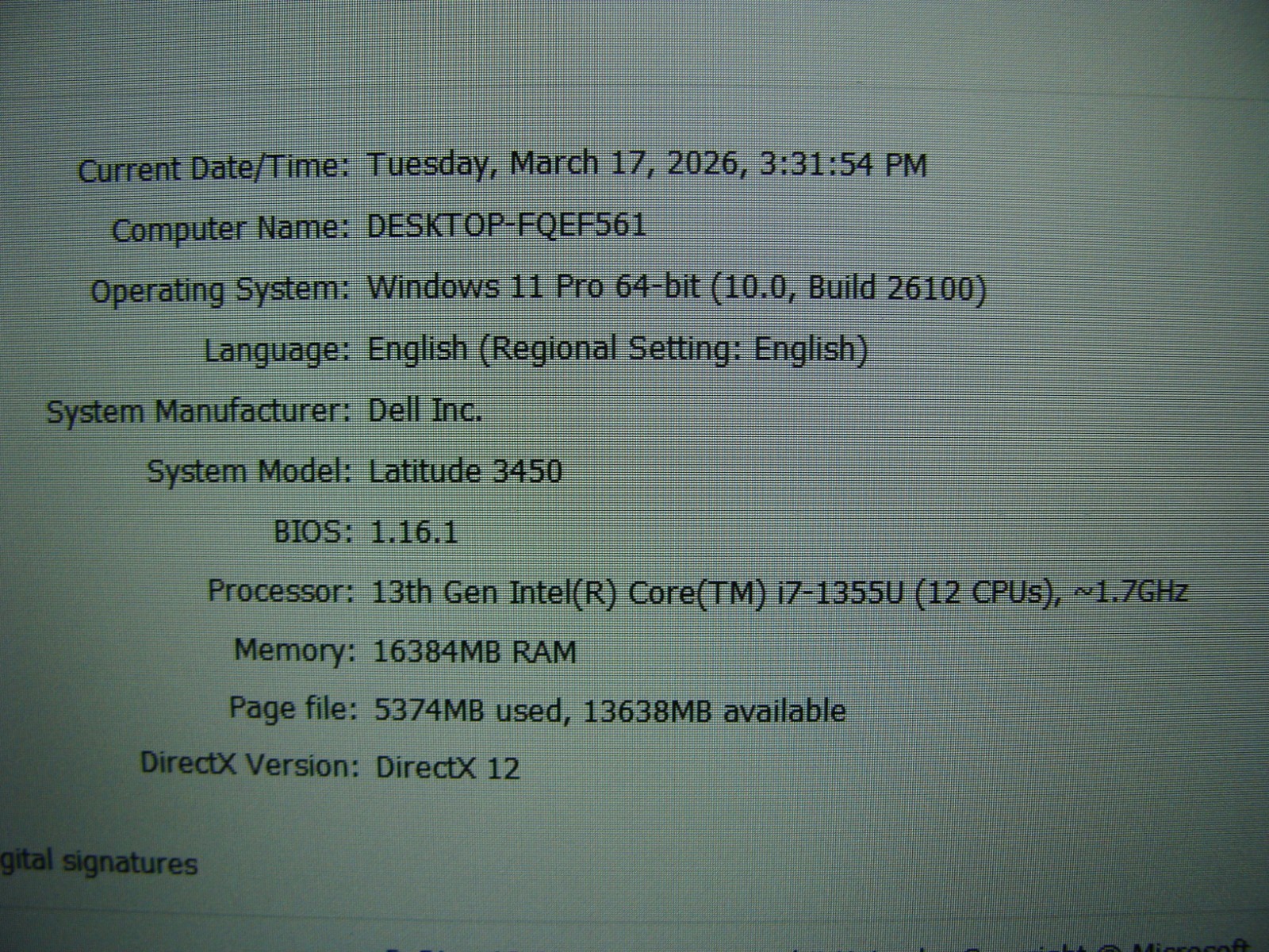 Dell Latitude 3450 14”FHD Intel i7-1355U 1.7GHz 16GB 512GB Warranty +Charger