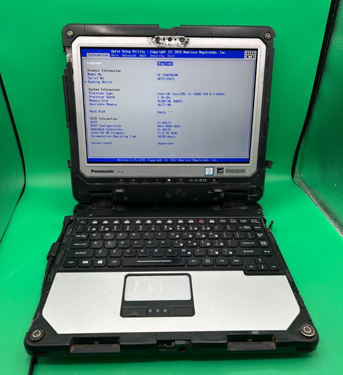 Panasonic Toughbook CF-33 i5-7300U 2.70GHz 16GB RAM Without Storage/OS/Battery