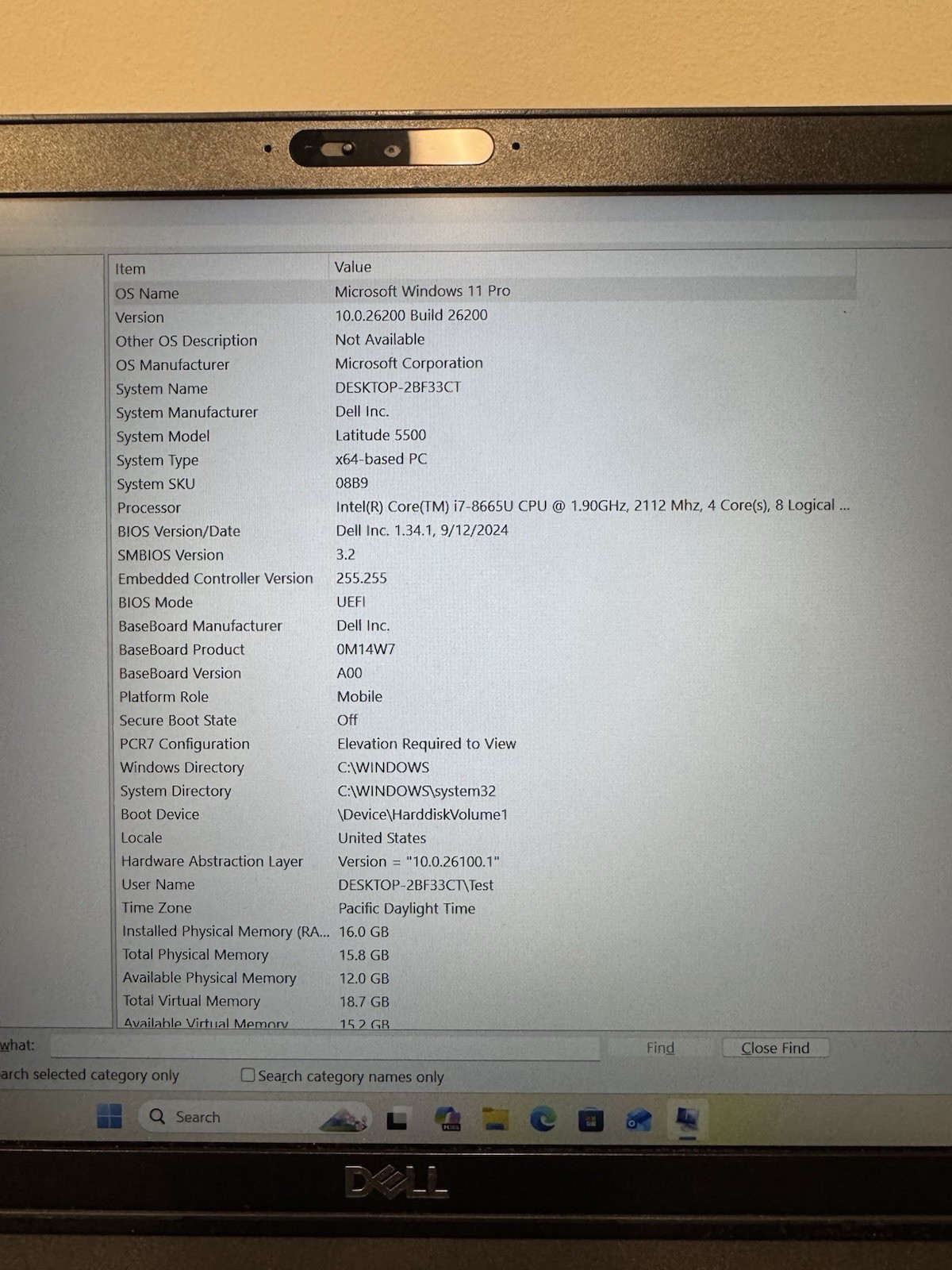 Dell Latitude 5500 15.6″ Laptop Intel i7-8665U 16GB RAM 256GB NVMe SSD Win11 Pro