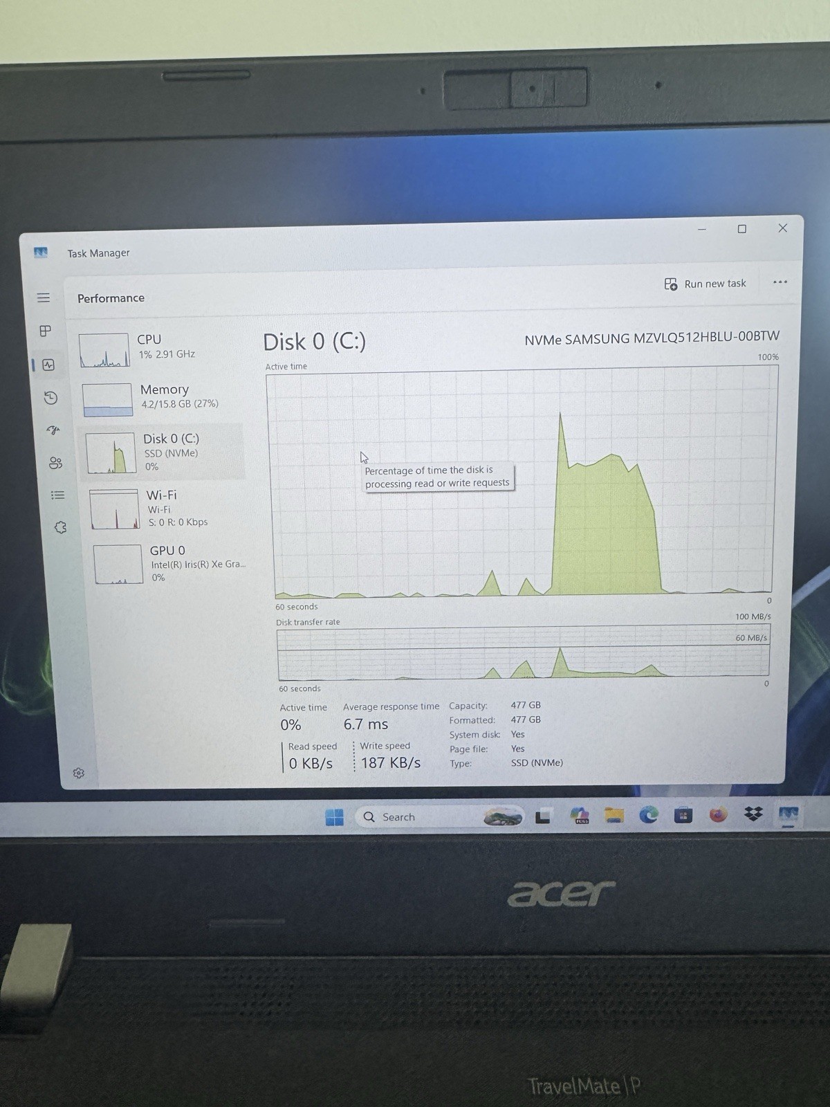 Acer TravelMateP214-11geni5-1135G7 2.4GHz 16gb RAM 512gb SSD 14″ FHD Win 11 Pro.