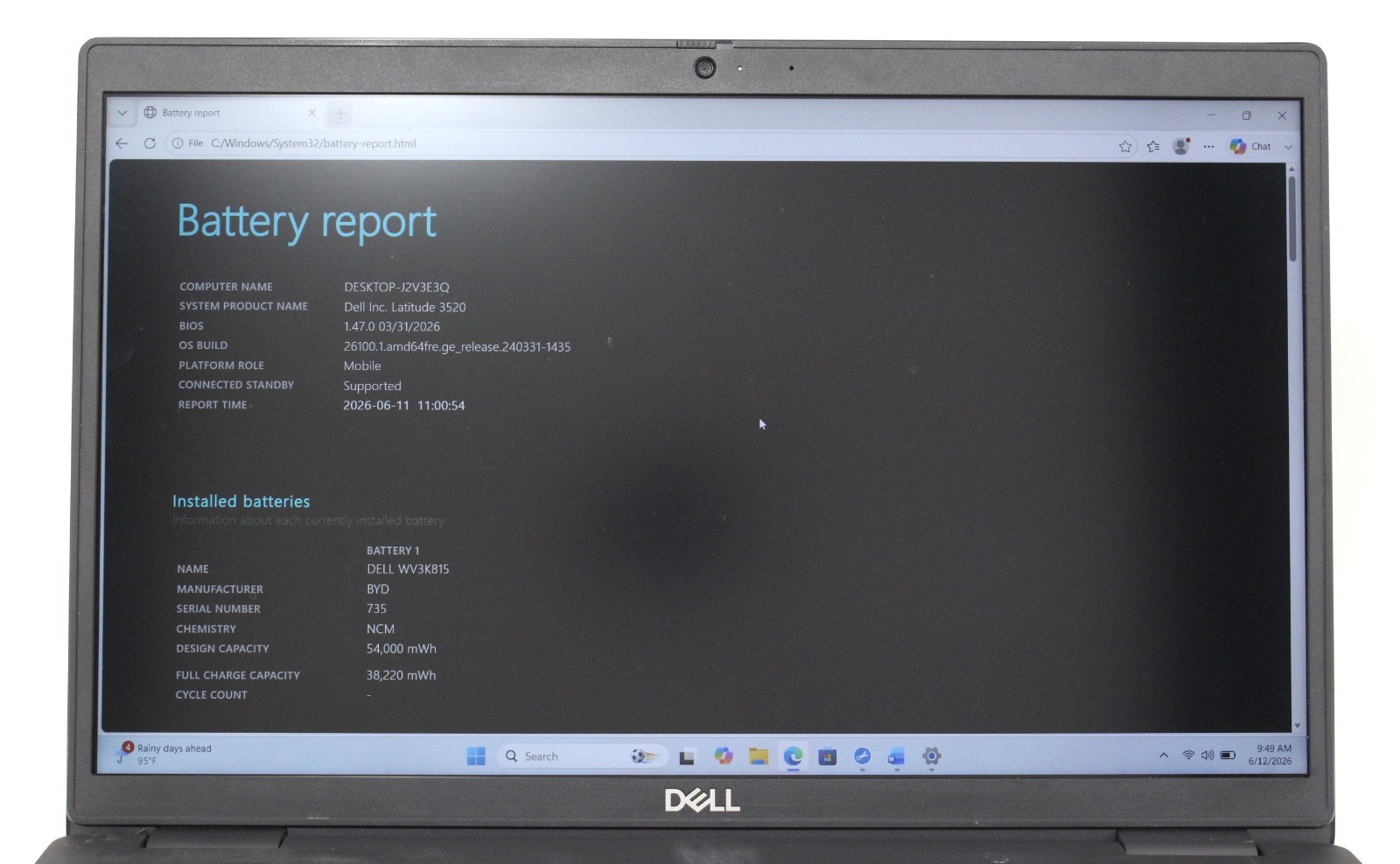 DELL LATITUDE 3520 15.6″ 2.8GHz i7-1165G7 256GB SSD 16GB RAM Win 11 ; 6175489