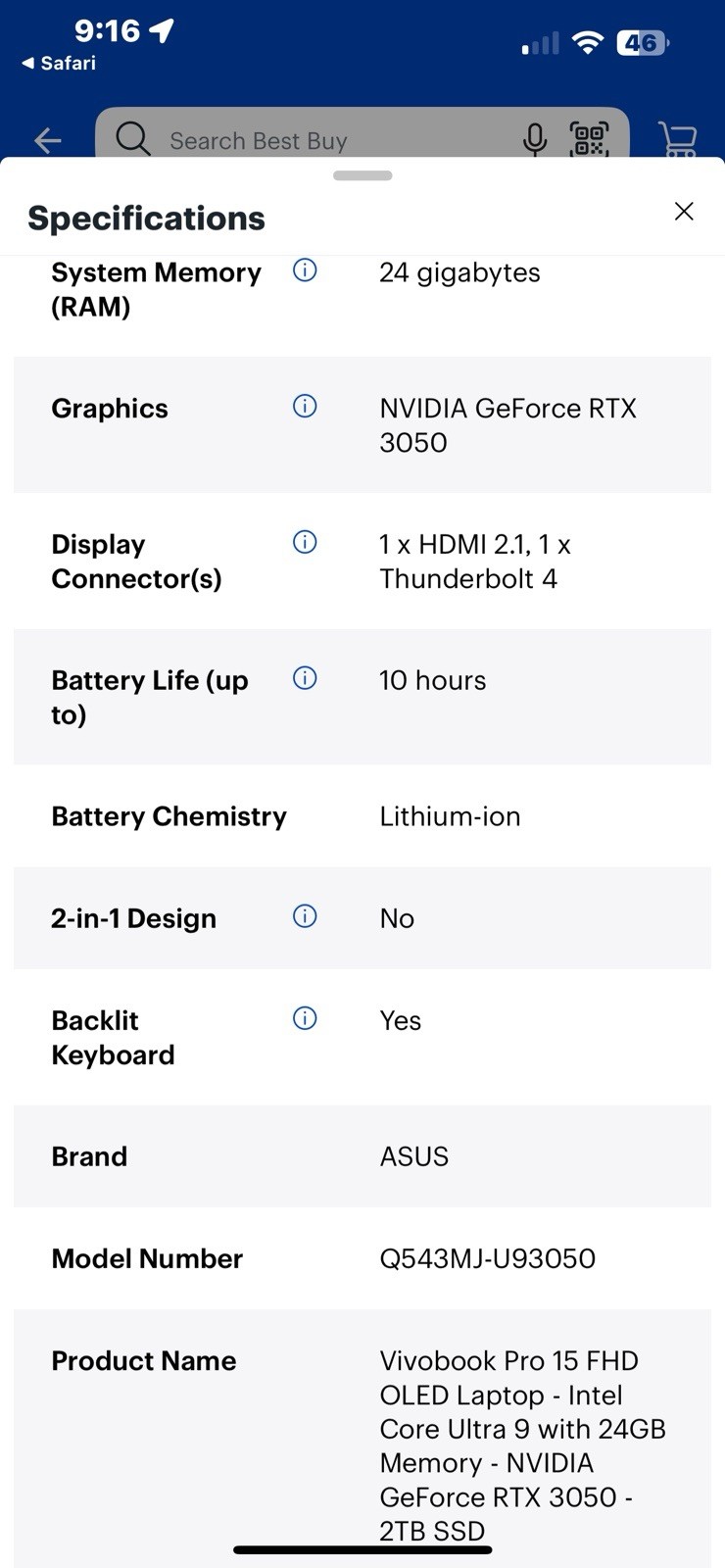 ASUS Vivobook Pro 15 15.6in FHD OLED Core Ultra 9 24GB 2TB RTX3050 W11 and setup
