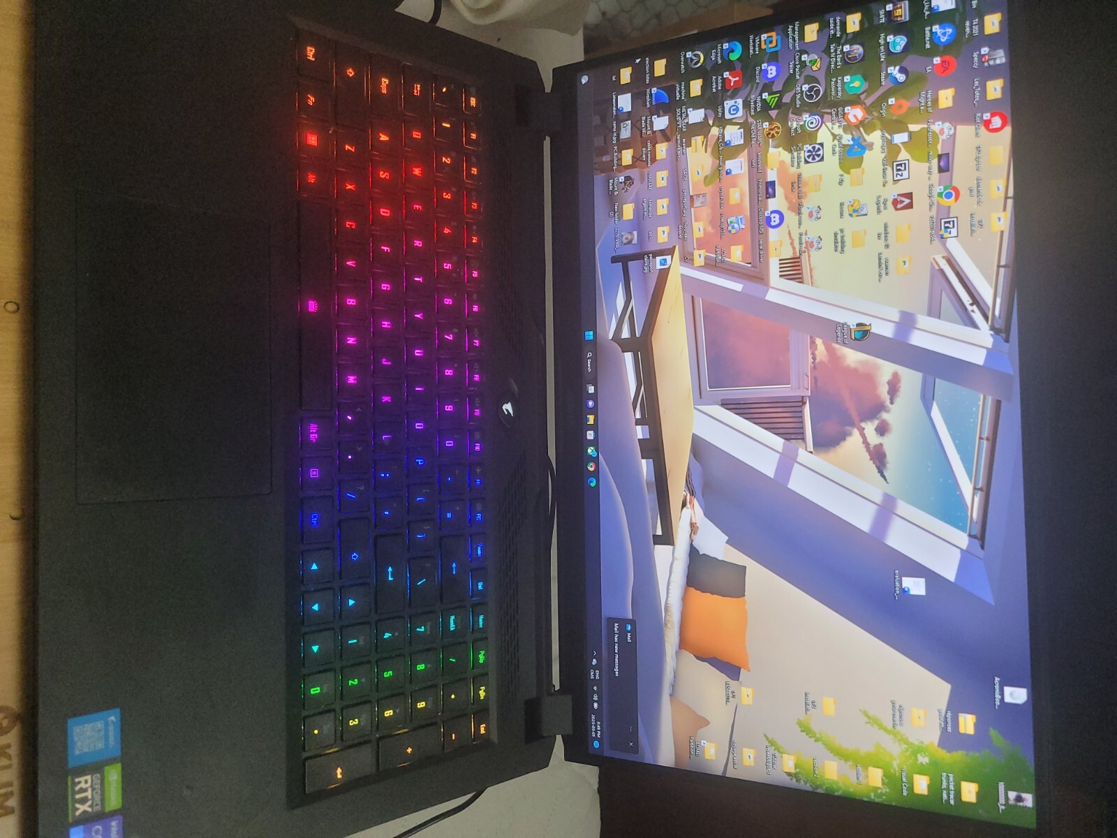 Aorus YE5 game laptop. 32 gb RAM, i9 12th gen 14 cores, geforce 3080ti win11pro