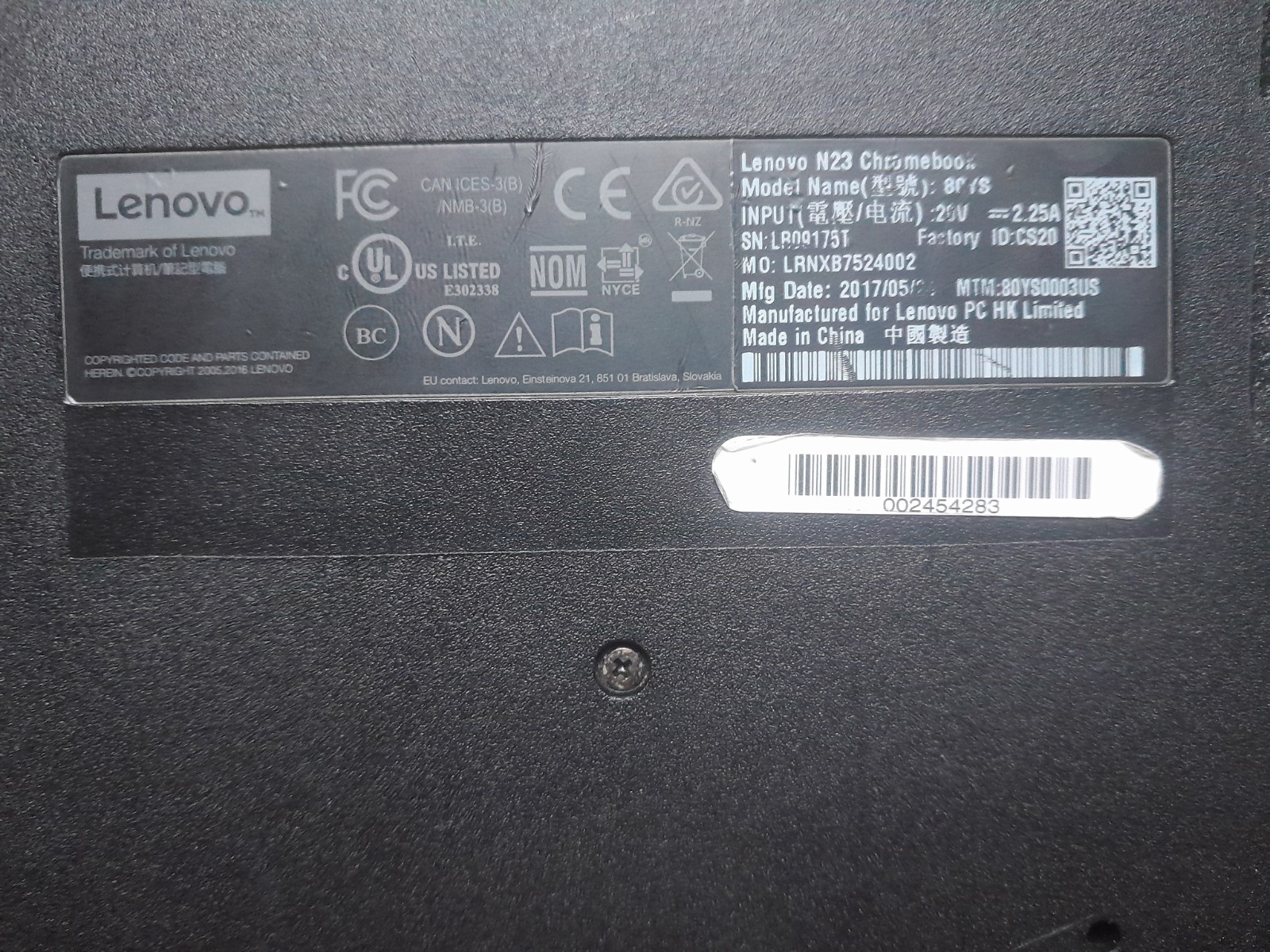 Lenovo Chromebook 100e 2nd Gen 81ma 11.6″ 4GB 32GB, Black – Used (with charger)