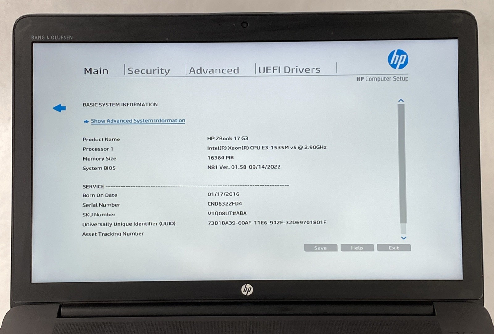 HP ZBook 17 G3 Intel Xeon E3 1535M V5 2.9GHz 16GB RAM 17.3″ No Battery No HDD/OS