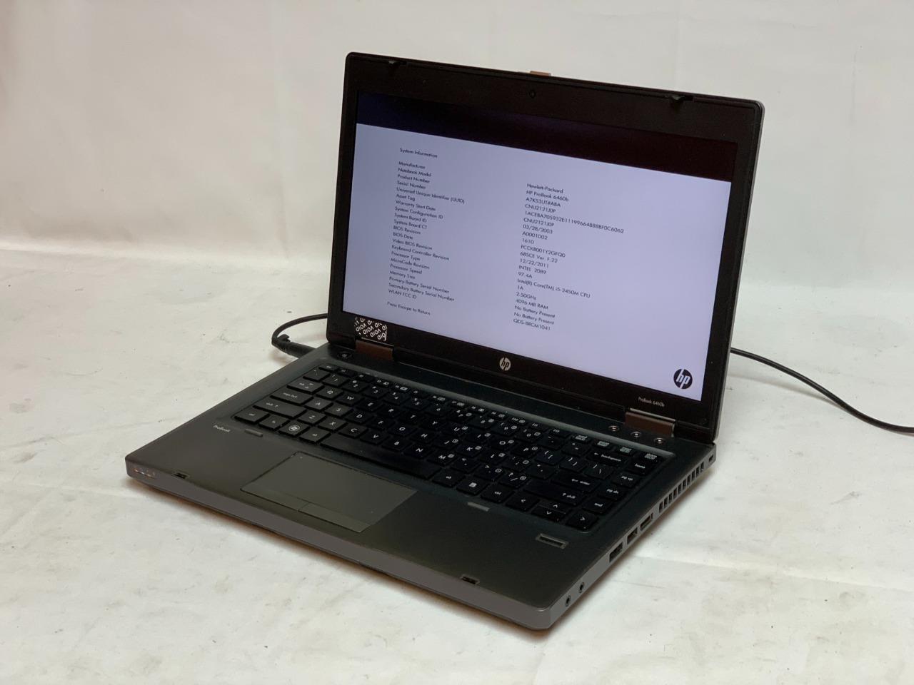HP ProBook 6460b 4GB RAM, i5-2450M, 2.50GHz, NO HDD (AS IS)