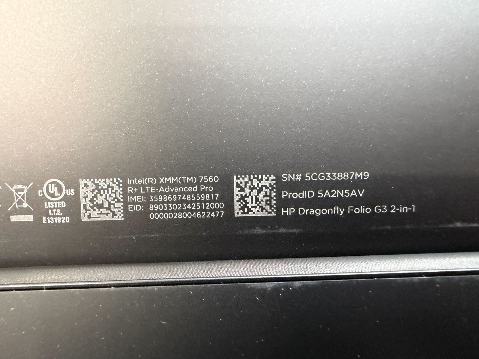 HP Dragonfly Folio G3 2n1 i7-1255U 16GB RAM 1TB SSD Win11Pro w/AC