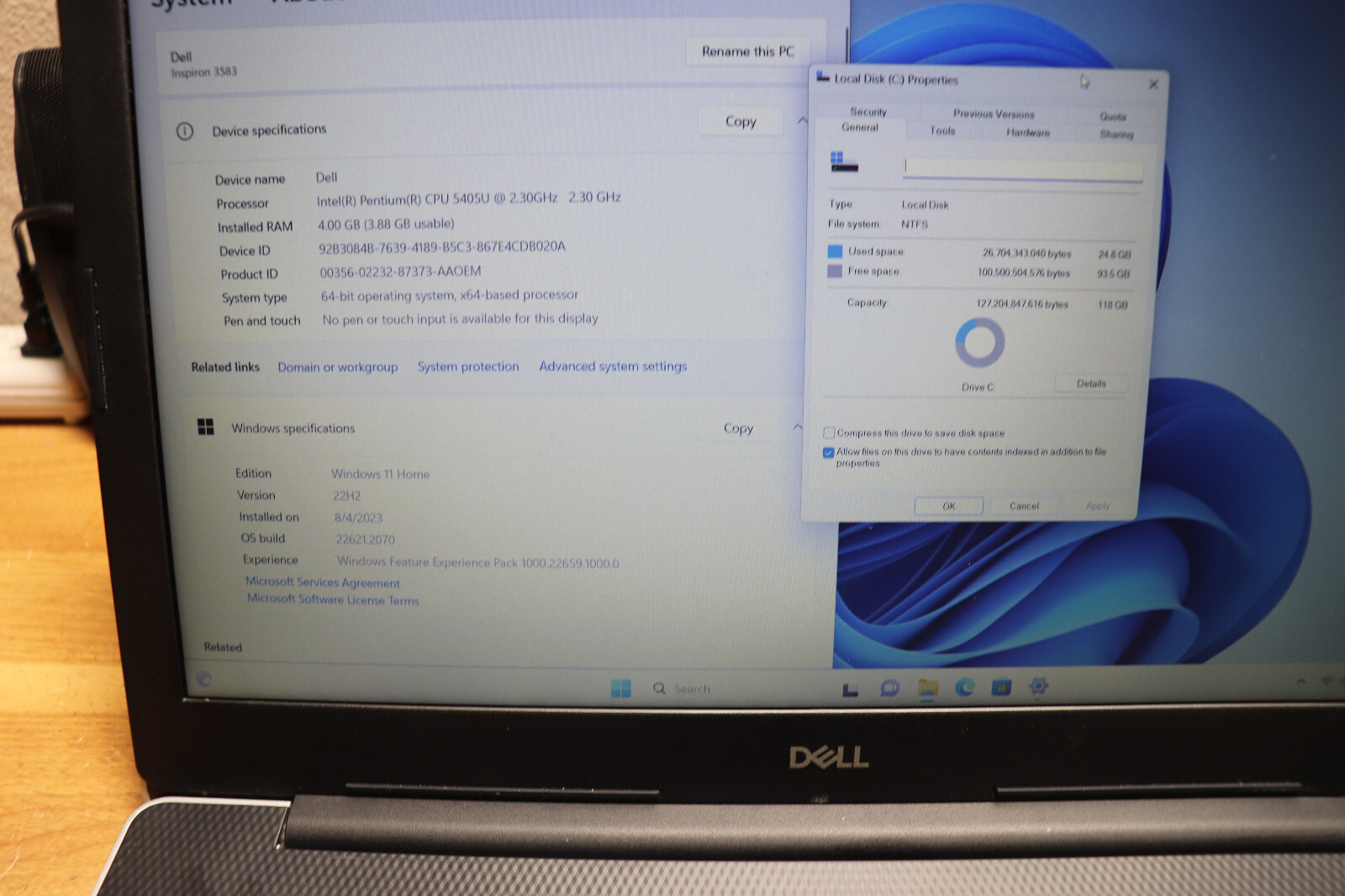 Dell Inspiron 15 3583 15.6″ HD Pentium Gold 5405U/UHD Graphics 610 4G 128G Win11