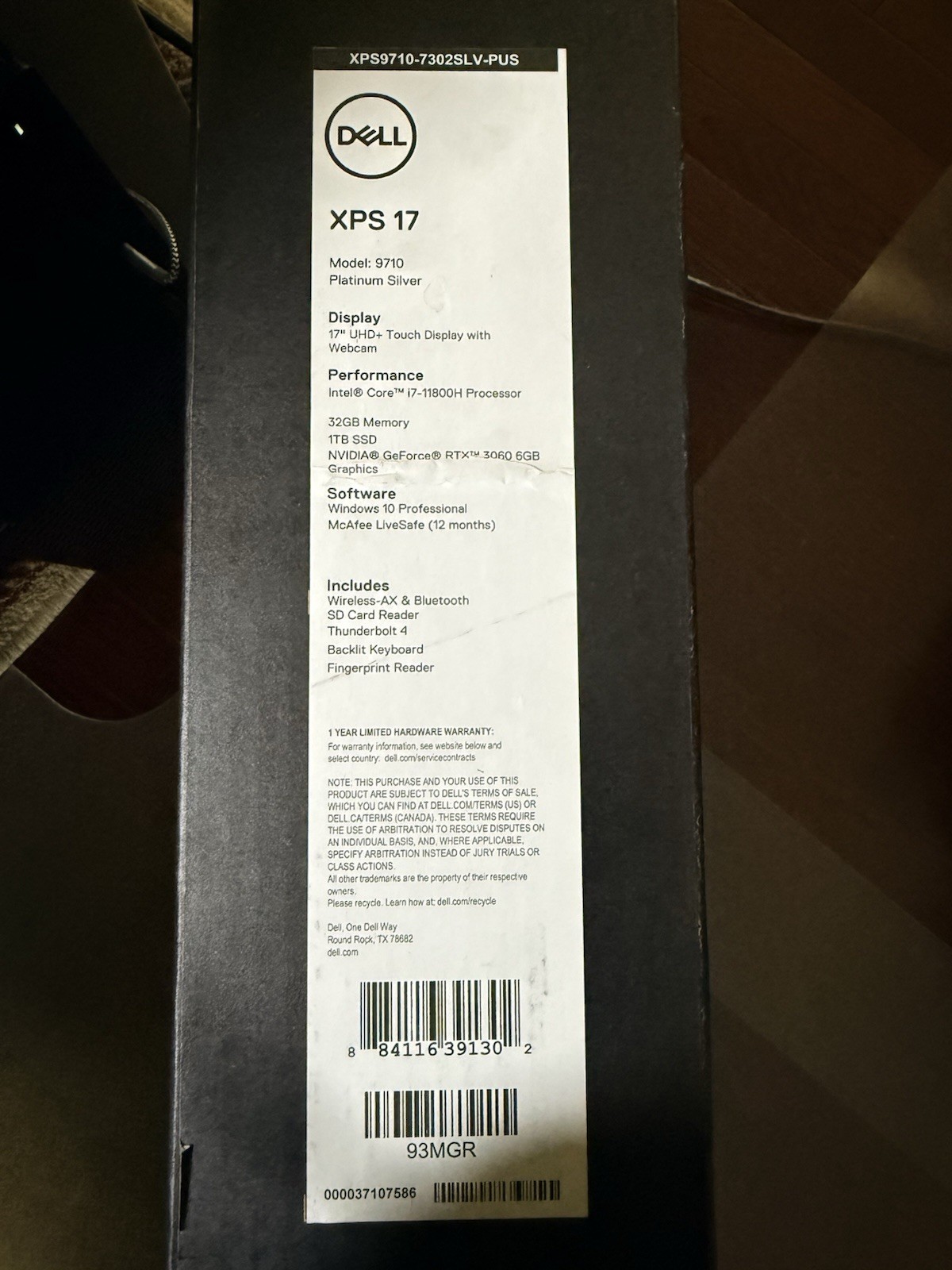 Dell XPS 17 9710 -i7-11800H/32 GB/1TB SSD/RTX 3060/UHD+ Touch – Display