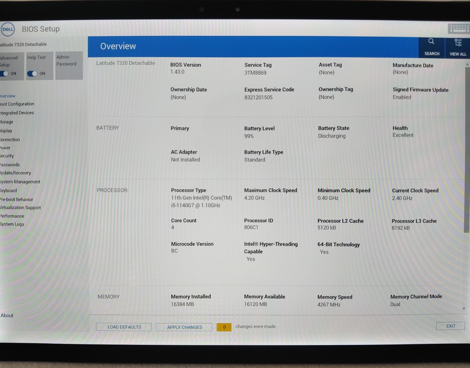 Dell Latitude 7320 detachable, i5-1140g7 4.2Ghz Max. 16gb/256gb Great Working